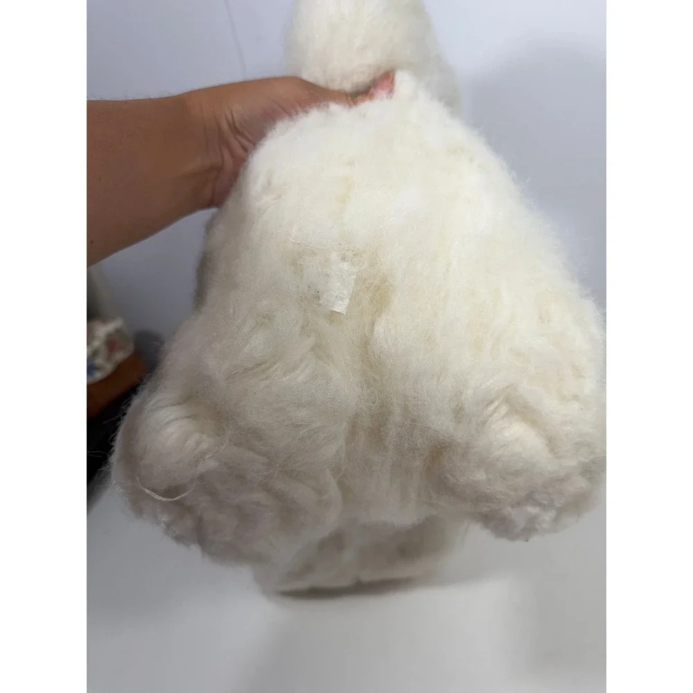 Vintage White Shaggy Plush Dog Stuffed Animal Maltese Bichon Frise Style